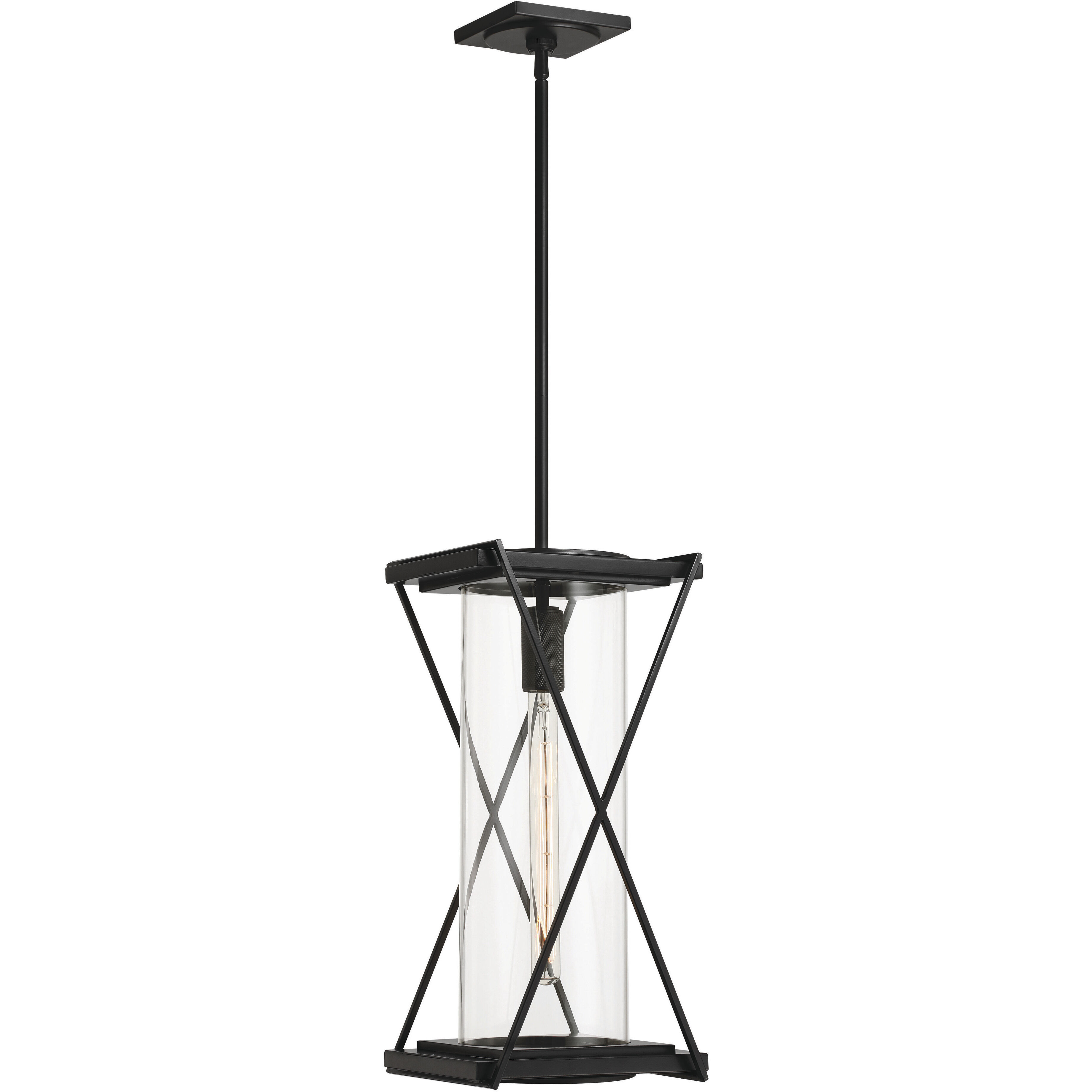 Rockhill 1 Light 9.5 inch Dark Matte Black Outdoor Pendant