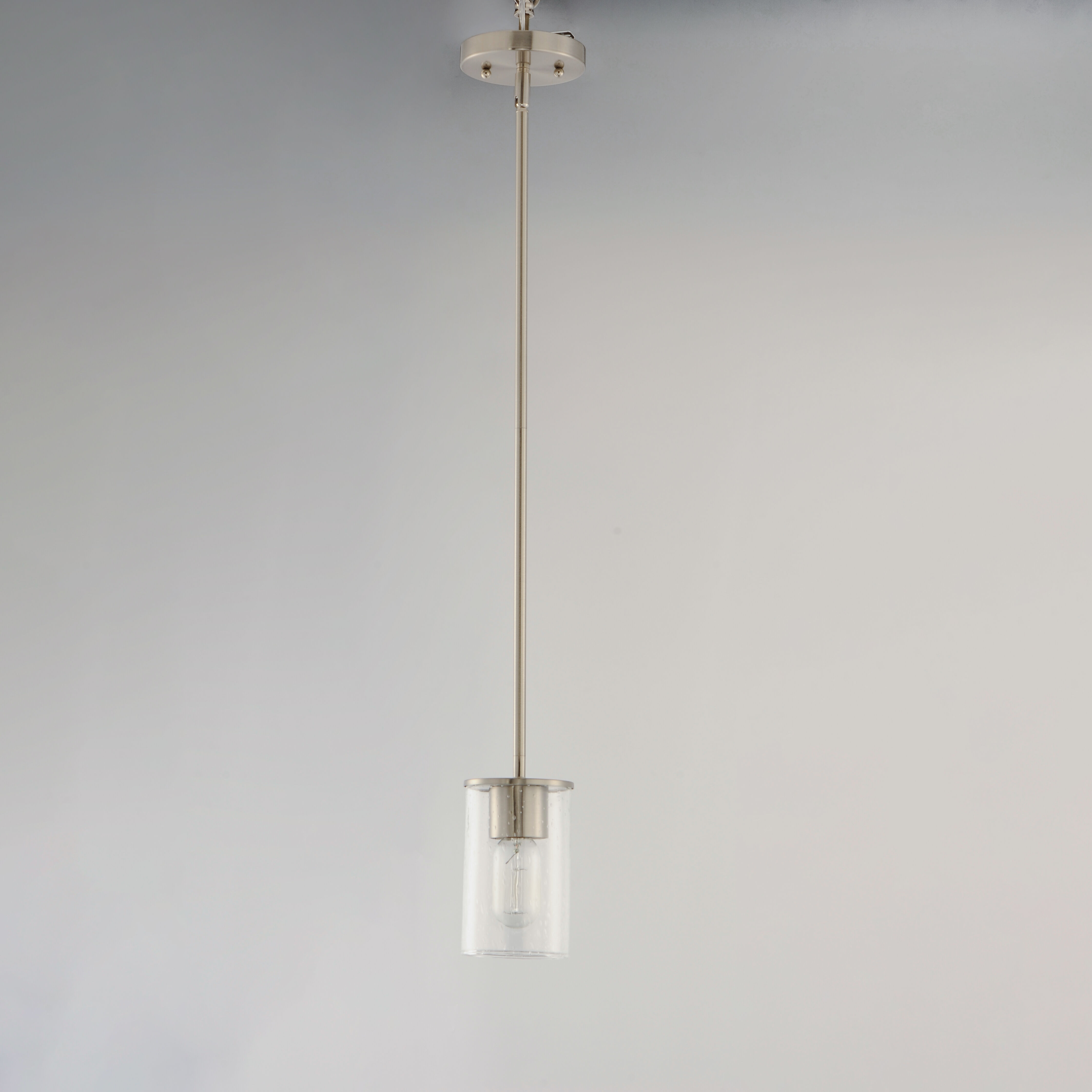 Sleek 1 Light 4 inch Satin Nickel Mini Pendant Ceiling Light