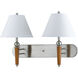 Hotel 2 Light 26 inch Brushed Steel Wall Lamp Wall Light