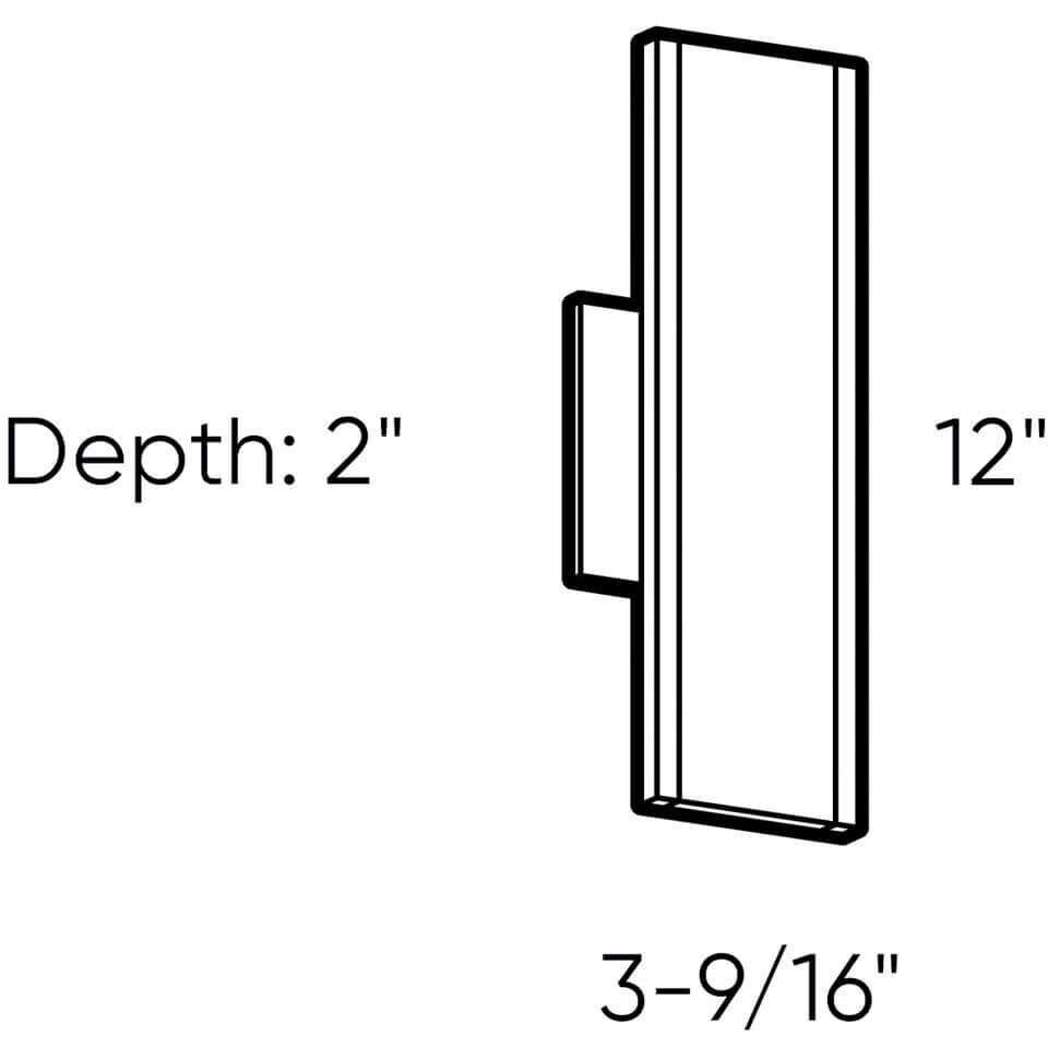 Gemini LED 14 inch Black Vanity Light Wall Light, Indoor