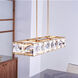 Jolie LED 45.25 inch Heritage Brass Chandelier Ceiling Light, Linear & Oval