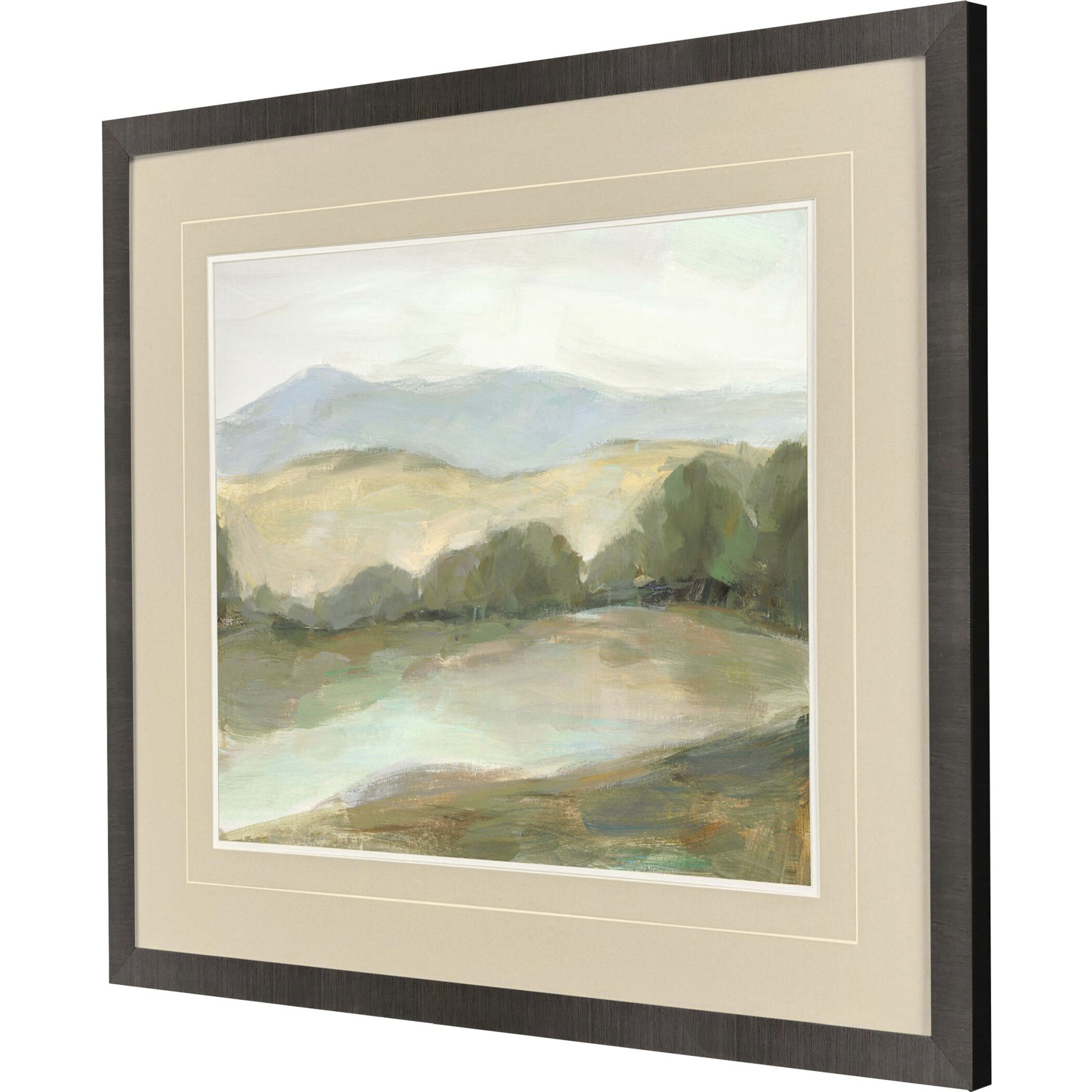 Plein Air Hills Blue and Green and Brown Framed Art, Propac