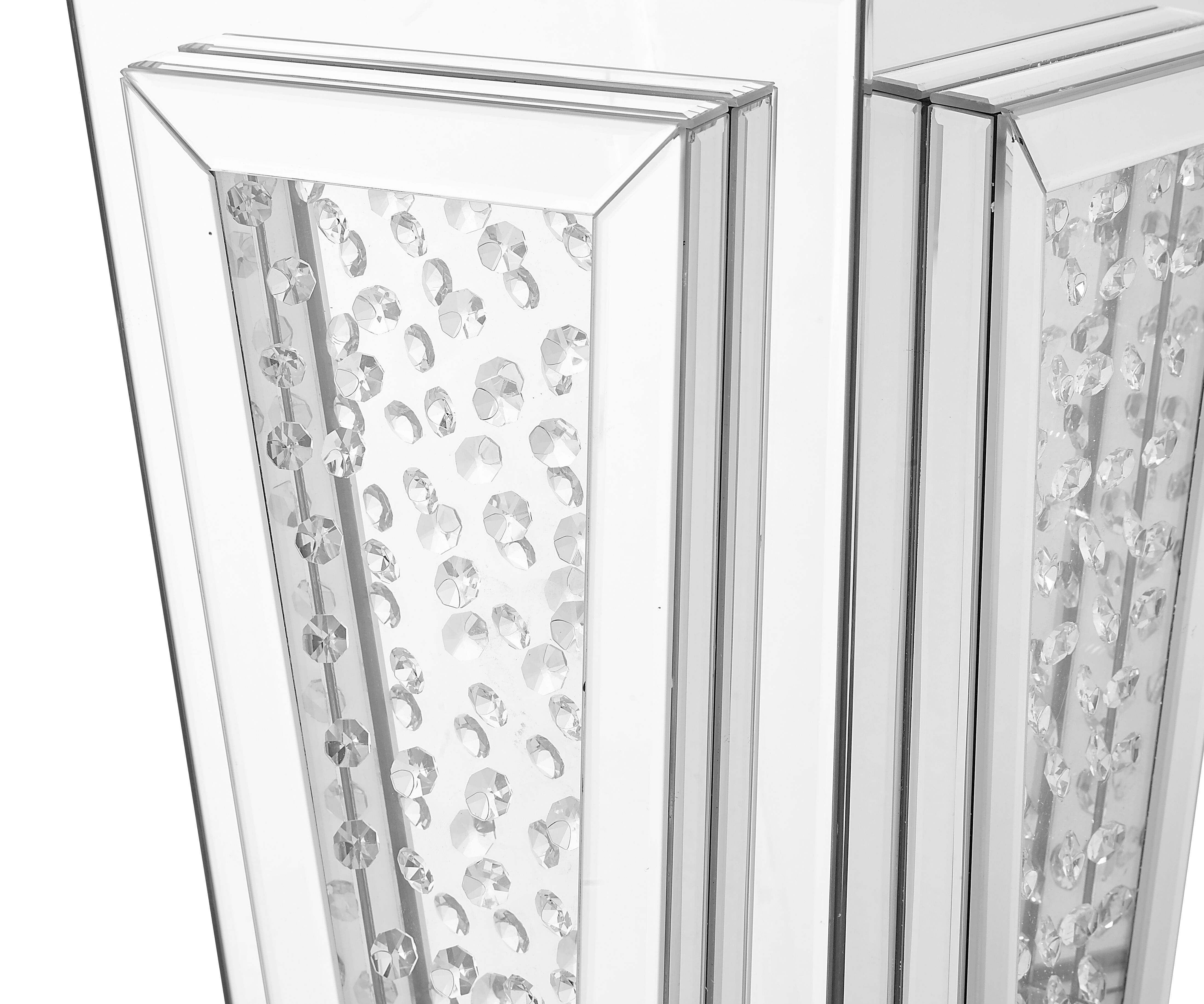 Modern 24 X 15 inch Clear Mirror and Crystal End Table