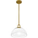 Jansen 1 Light 12 inch Brushed Gold Pendant Ceiling Light