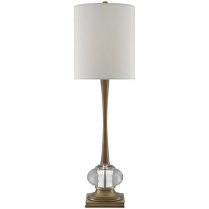 Giovanna 34 inch 100 watt Antique Brass/Clear Table Lamp Portable Light