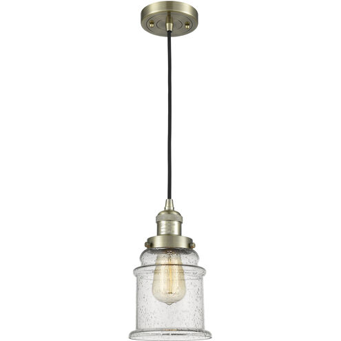 Franklin Restoration Canton 1 Light 6 inch Antique Brass Mini Pendant Ceiling Light in Incandescent, Seedy, Franklin Restoration