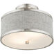 Park Ridge 2 Light 11 inch Brushed Nickel Semi Flush Ceiling Light