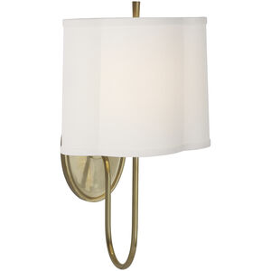 Barbara Barry Simple Scallop 1 Light 9.25 inch Soft Brass Wall Sconce Wall Light in Linen
