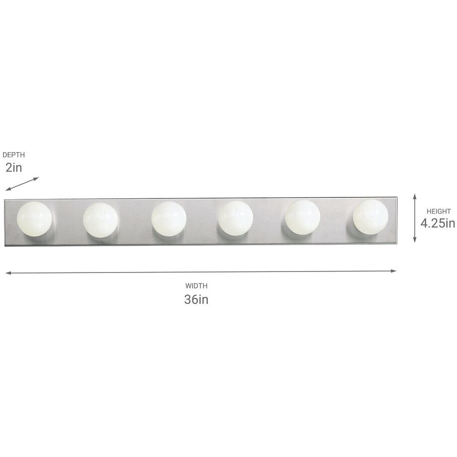 Independence 6 Light 36 inch Brushed Nickel Bath Strip Wall Light