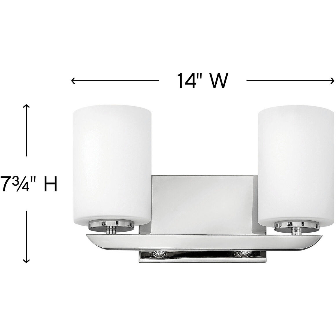 Kyra 2 Light 14 inch Polished Nickel Vanity Light Wall Light