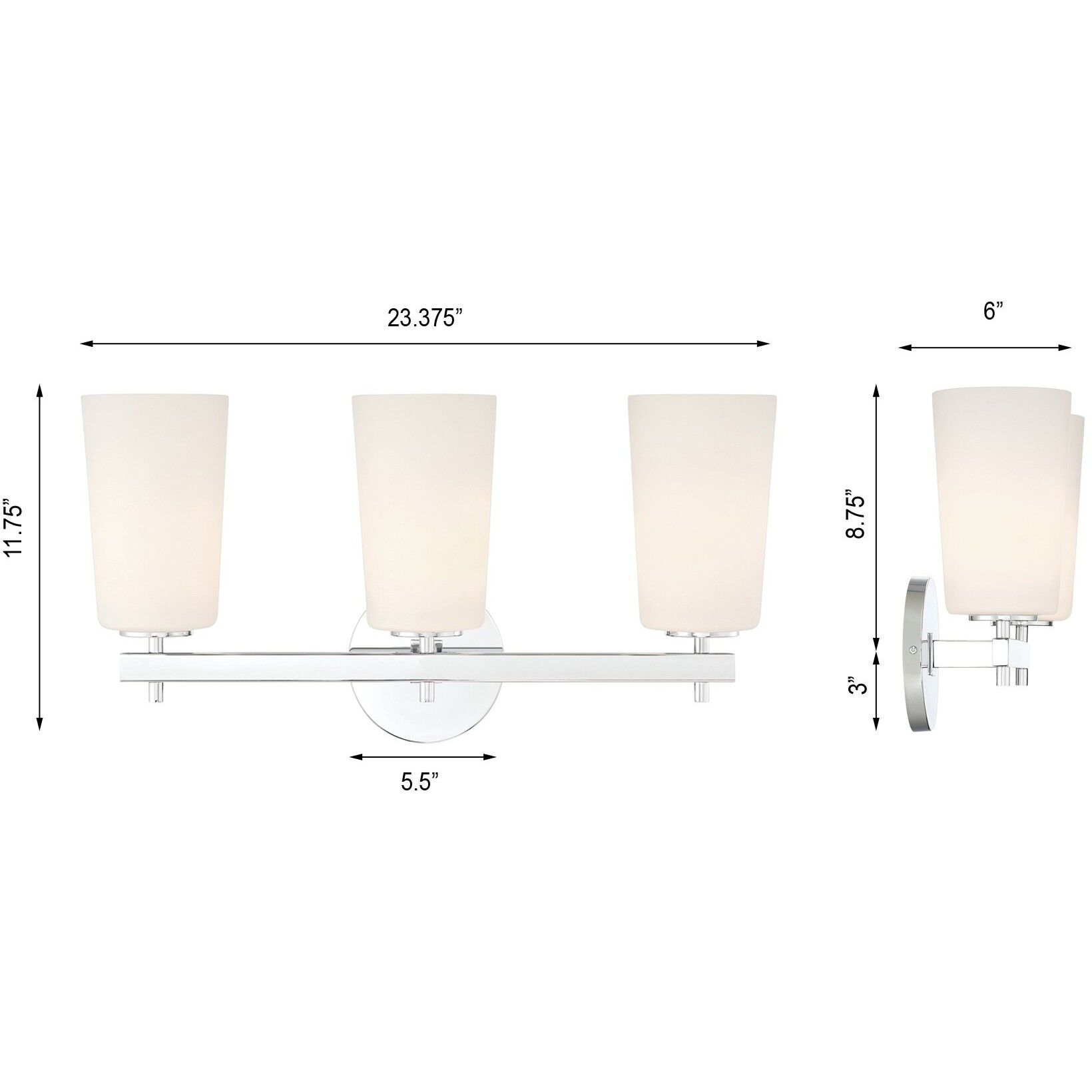 Colton Bath Vanity Light Wall Light in Polished Chrome