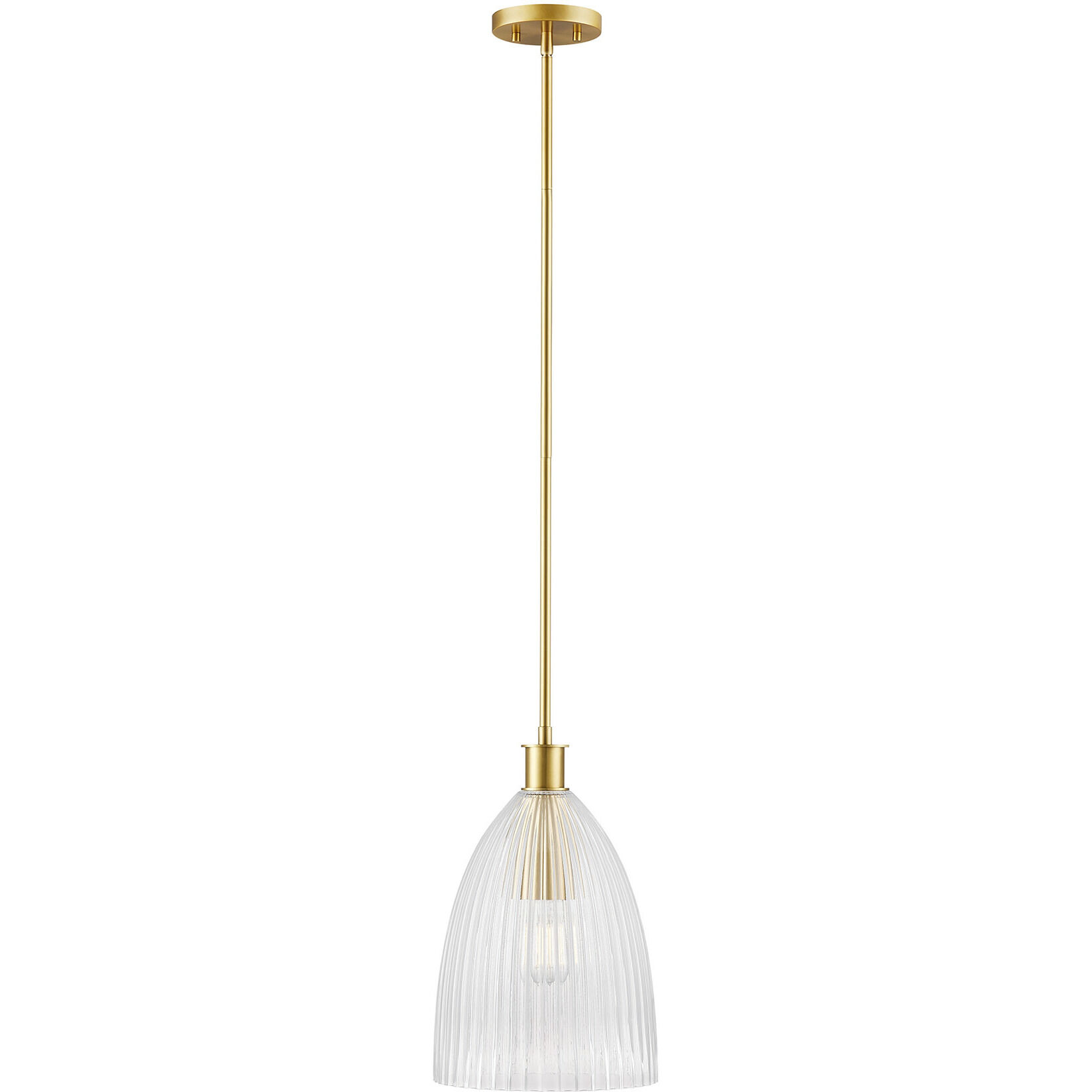 Transitional 1 Light 10 inch Natural Brass Pendant Ceiling Light