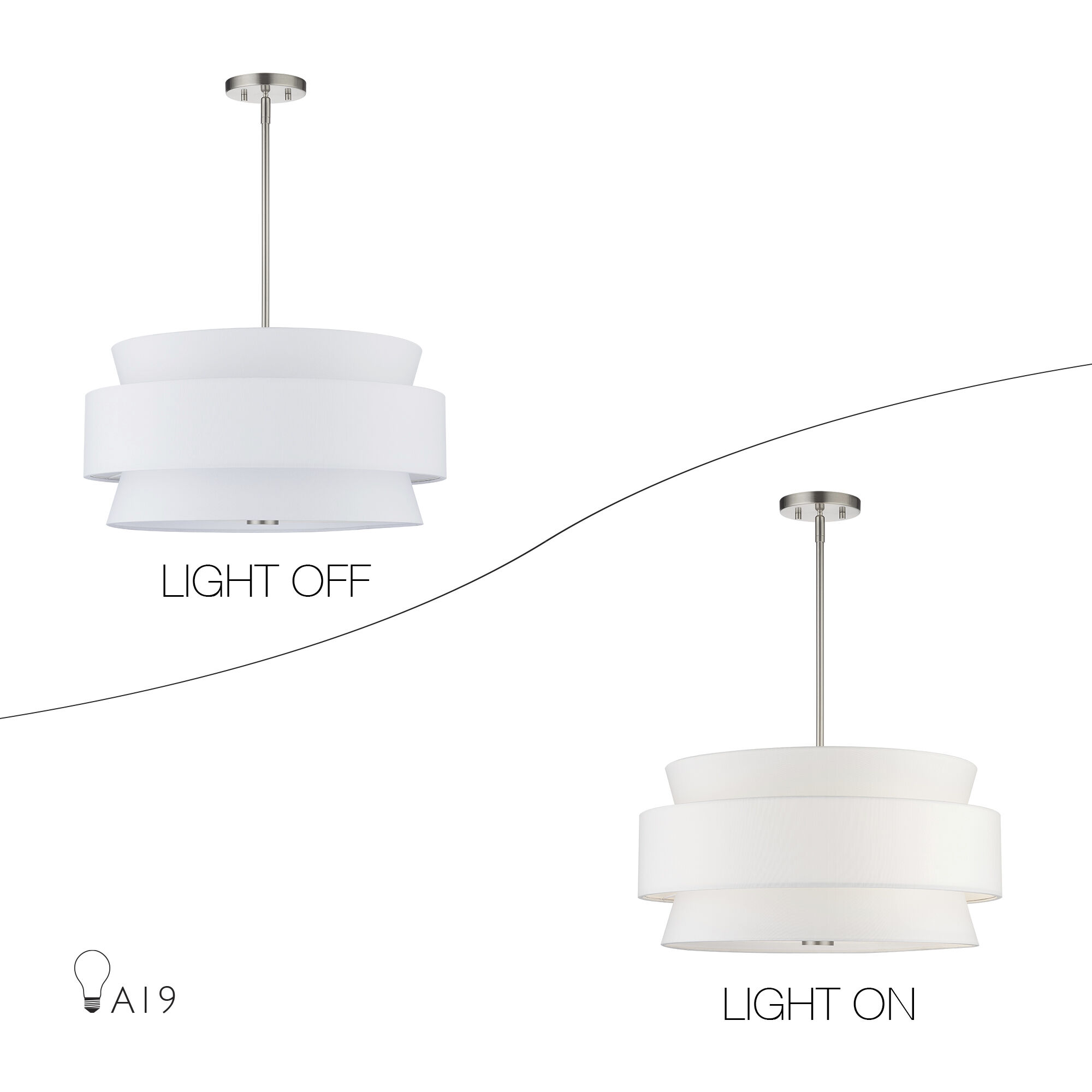 Fontana 5 Light 22 inch Brushed Nickel Pendant Chandelier Ceiling Light