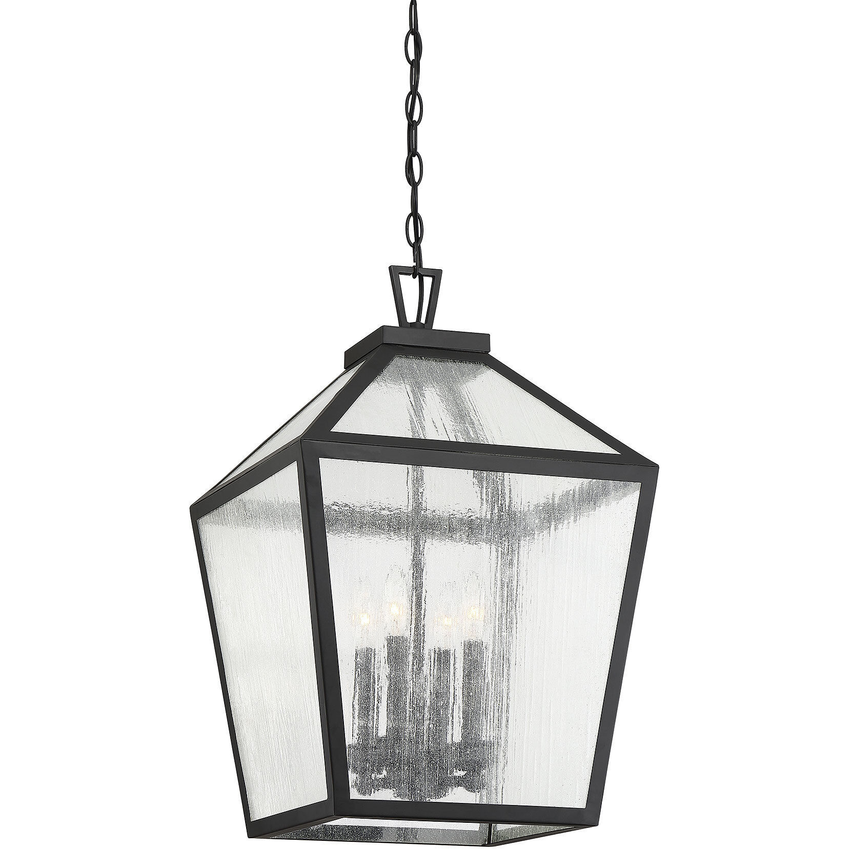 Woodstock 4 Light 15 inch Black Outdoor Hanging Lantern