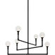 Candlestix 6 Light 37.88 inch Black Chandelier Ceiling Light in Black and Clear
