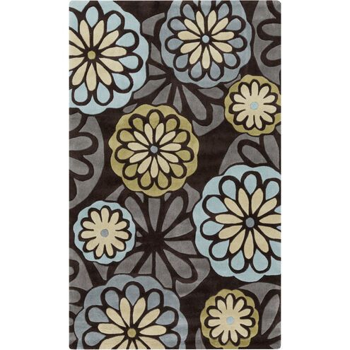 Cosmopolitan 156 X 108 inch Moss, Pale Blue, Dark Brown, Medium Gray, Olive Rug
