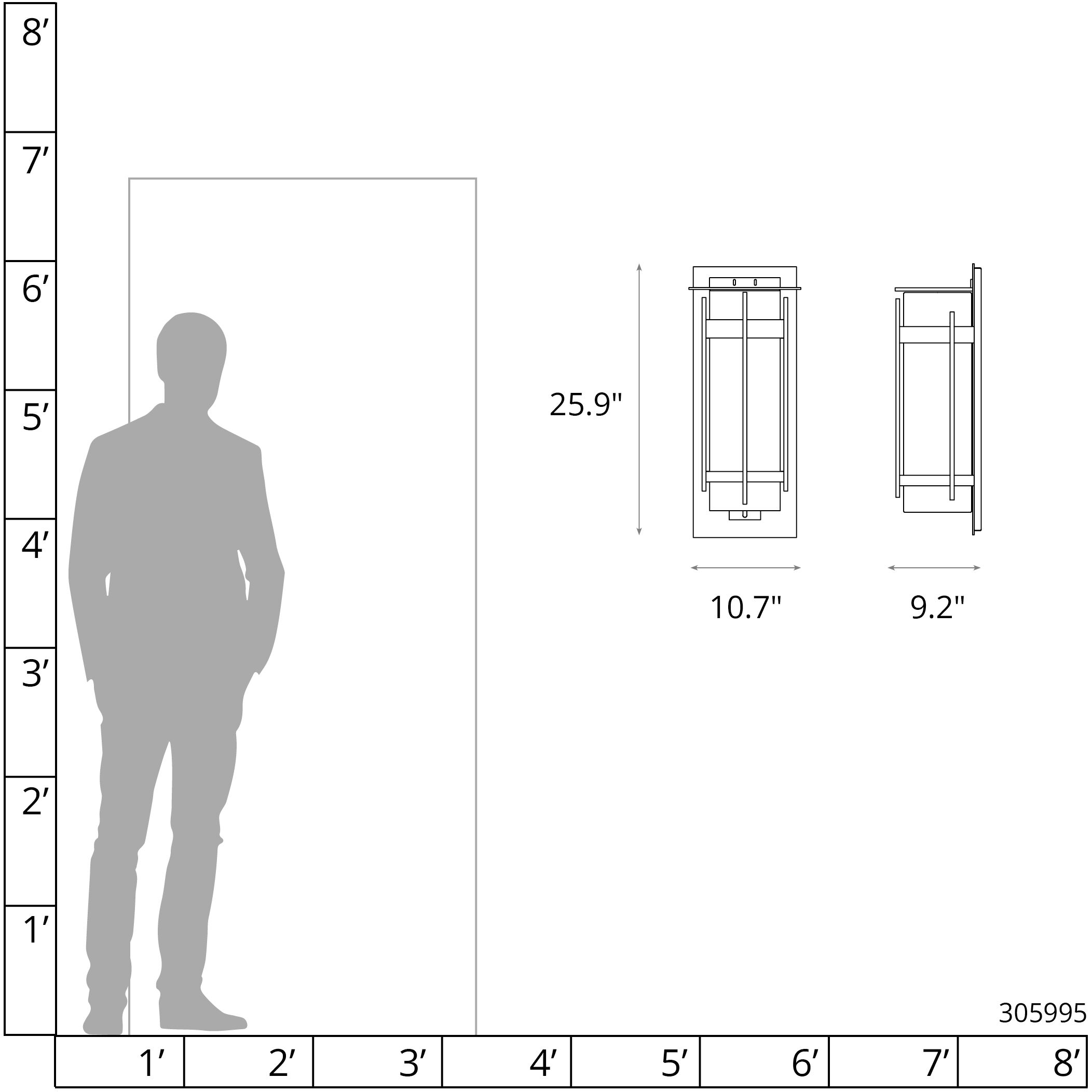 Banded 1 Light 25.9 inch Coastal Burnished Steel Outdoor Sconce, Extra Large