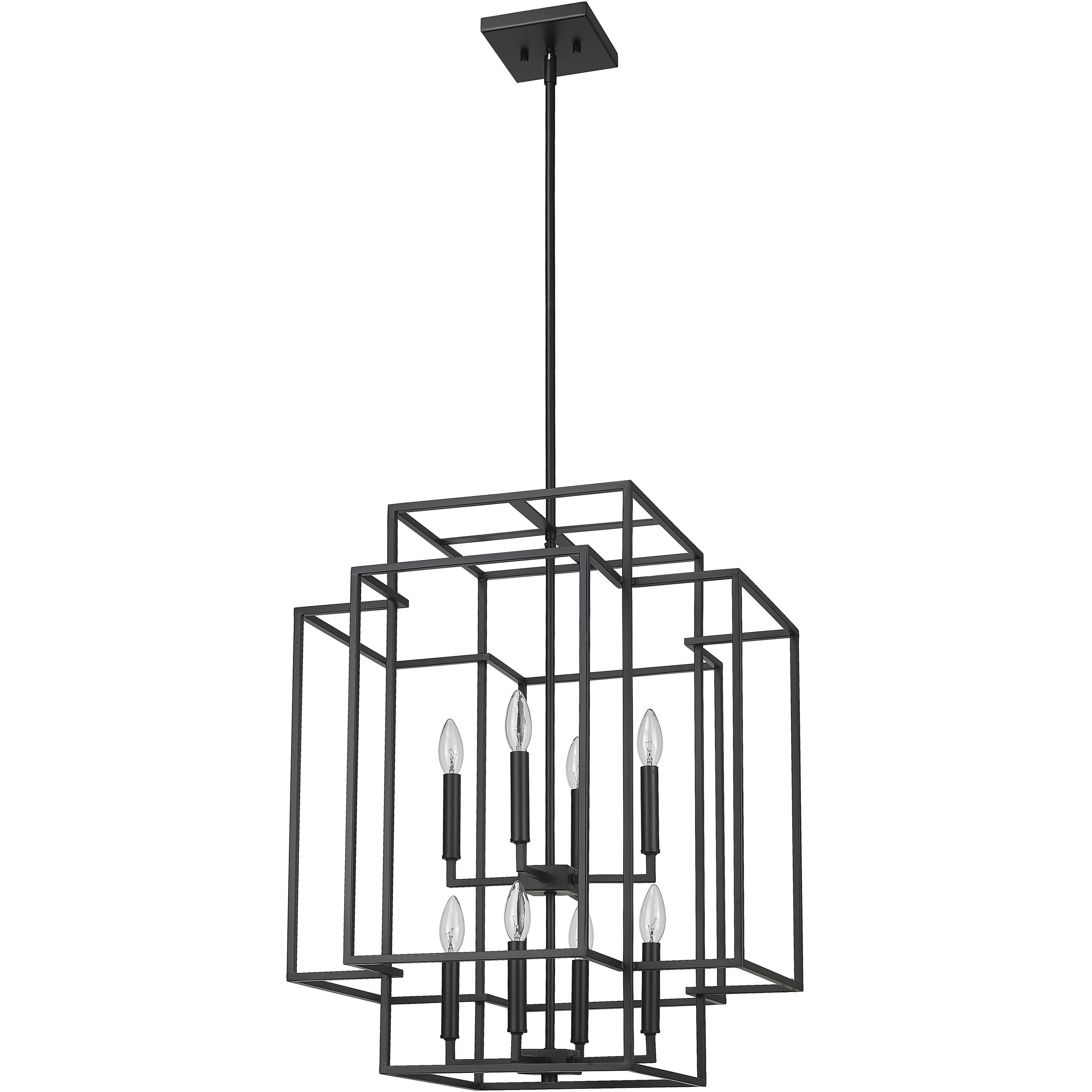 Titania 8 Light 22 inch Matte Black Chandelier Ceiling Light