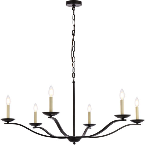 Trey 6 Light 42 inch Black Pendant Ceiling Light