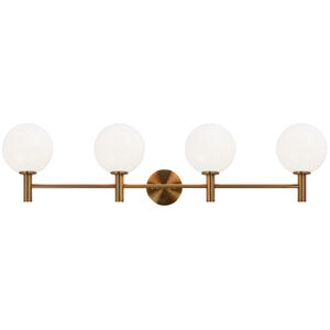 Cosmo 1 Light 36 inch Aged Gold Brass Wall Sconce Wall Light in Aged Gold Brass and Opal Glass