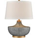 East Beach 24 inch 150.00 watt Blue with Brushed Gold Table Lamp Portable Light