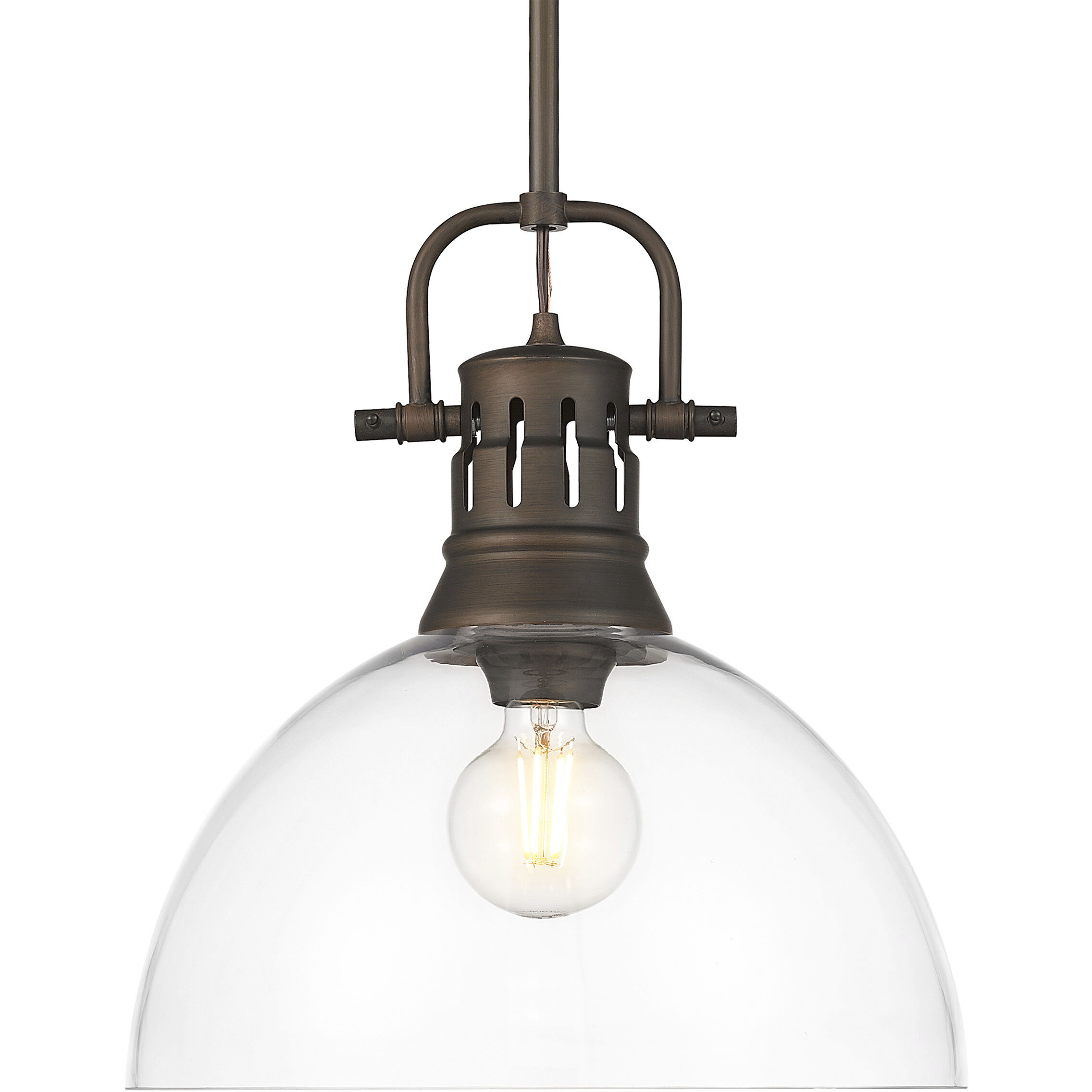 Yep Duncan 1 Light 14 inch Rubbed Bronze Pendant Ceiling Light in Clear Glass