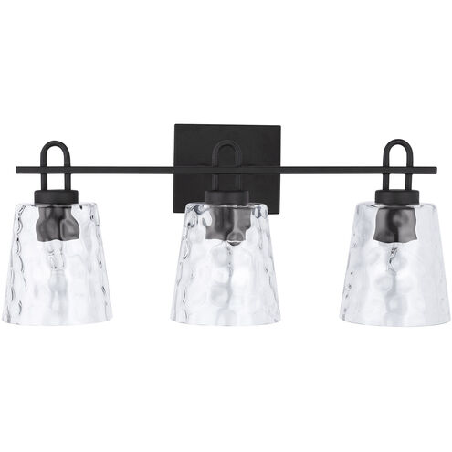 Fenton 3 Light 24 inch Black Iron Vanity Light Wall Light