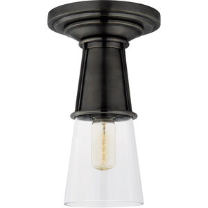 Thomas O'Brien Robinson 1 Light 7 inch Bronze Flush Mount Ceiling Light in Clear Glass, Small