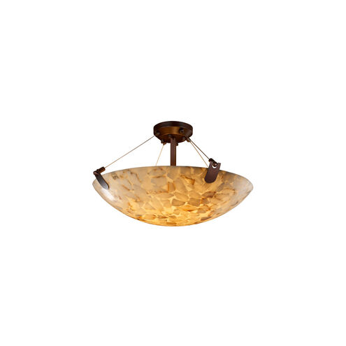 Alabaster Rocks LED 27 inch Brushed Nickel Semi-Flush Ceiling Light in 5000 Lm LED, Square Bowl