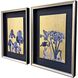 Blue Iris Blue and Metallic Framed Art, The Studio