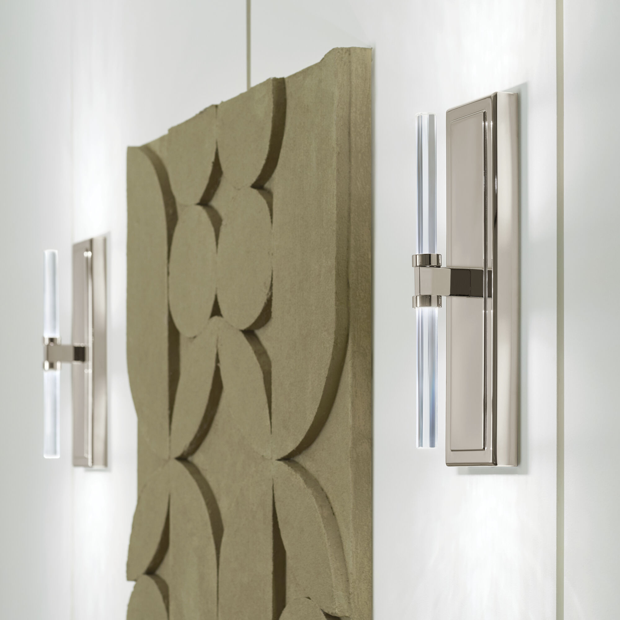 Sycara LED Polished Nickel Chandelier Ceiling Light, 1 Tier Medium