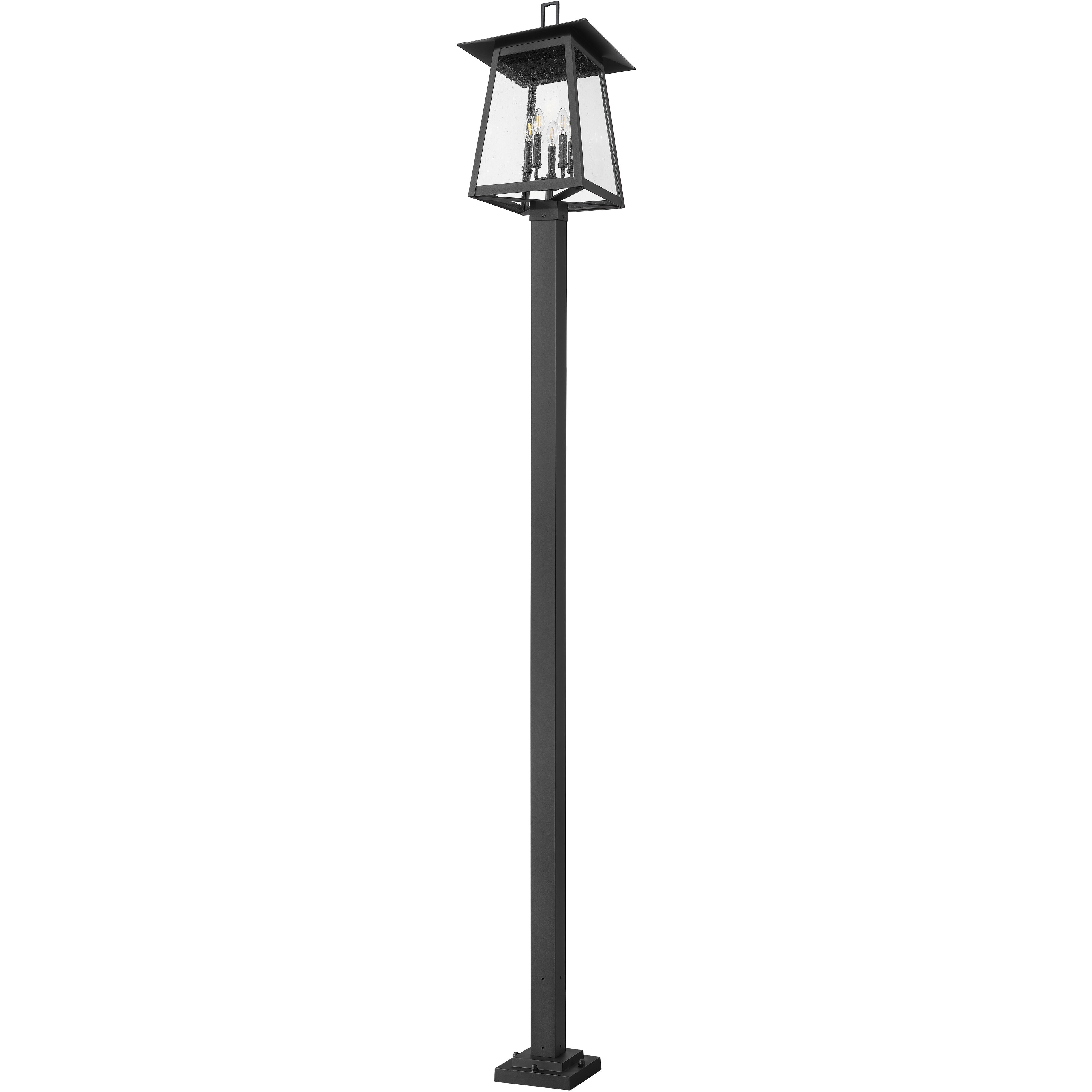 Rainer 5 Light 120 inch Black Outdoor Post Mounted Fixture in G9