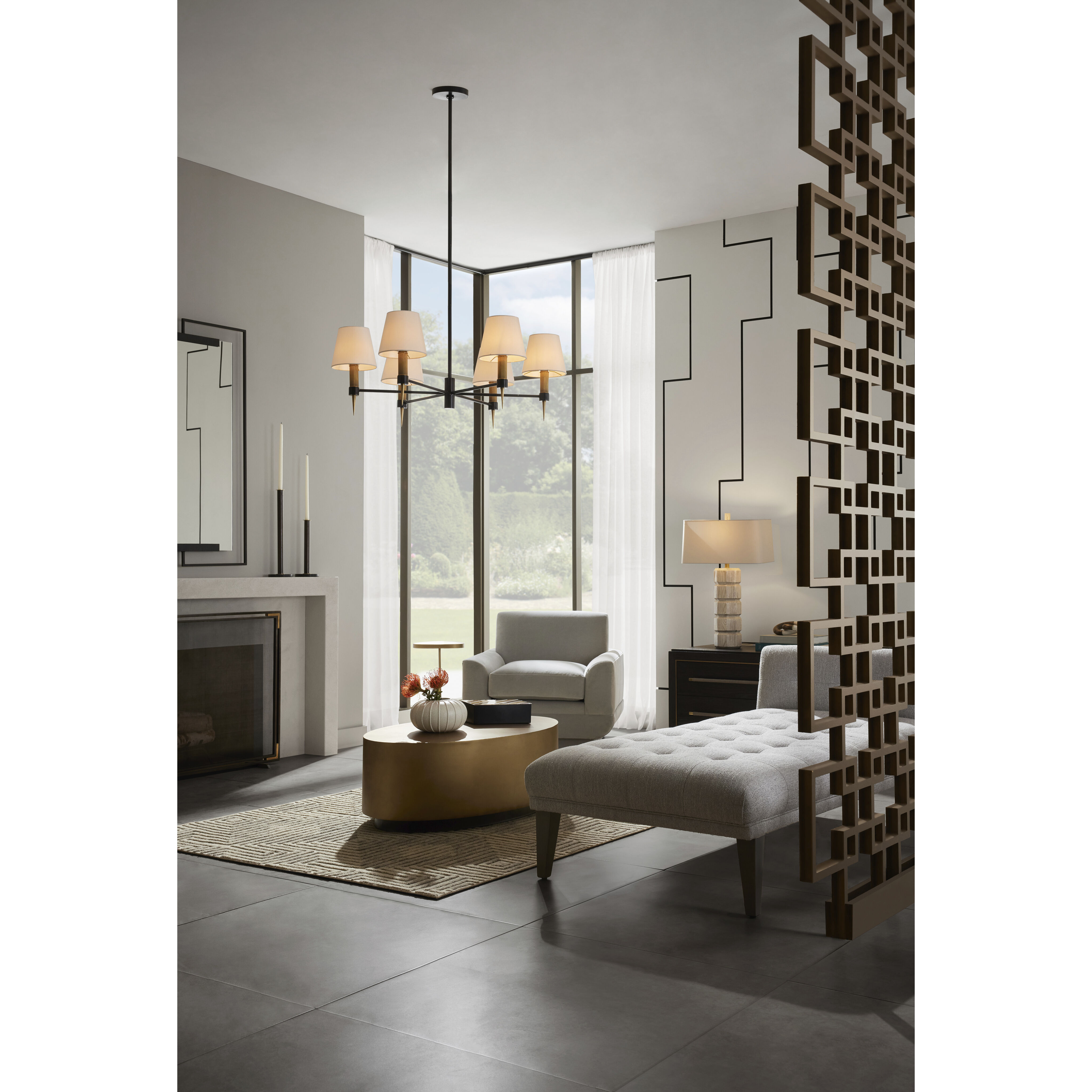 Roma 6 Light 39 inch Bronze Chandelier Ceiling Light