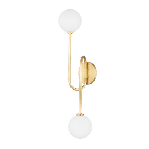 Zani 2 Light Aged Brass Wall Sconce Wall Light
