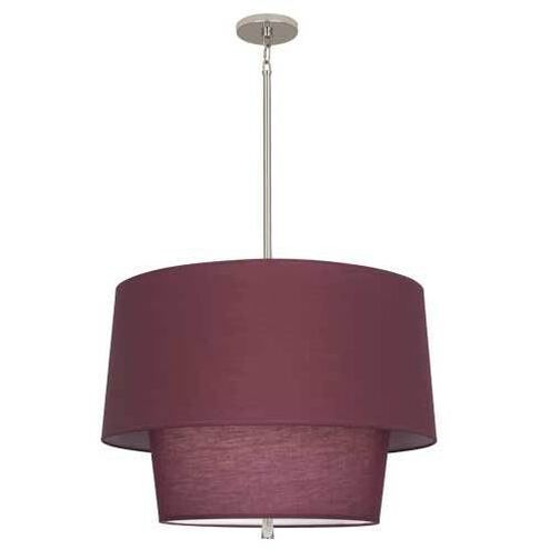 Decker 3 Light 24 inch Polished Nickel Pendant Ceiling Light in Vintage Wine