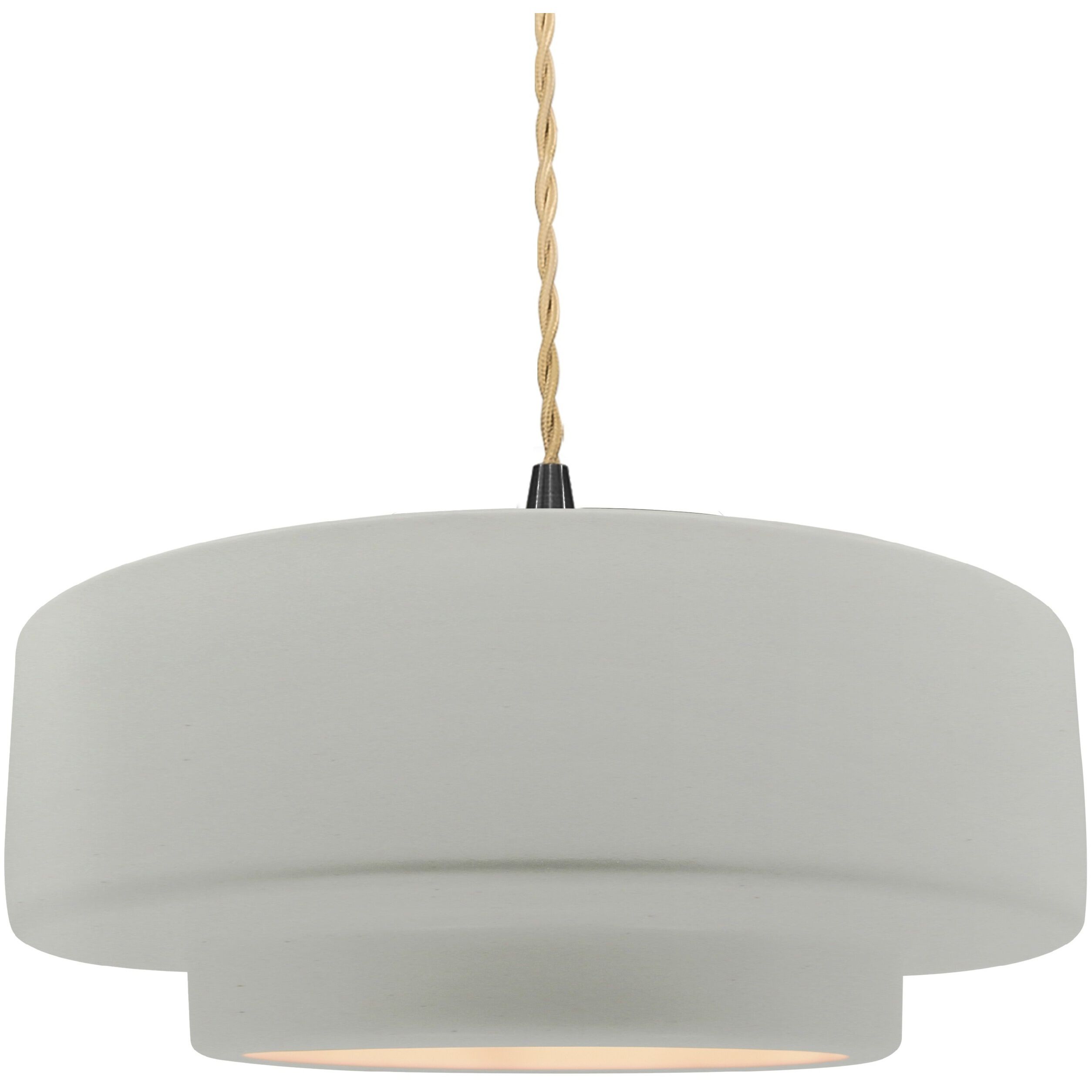 Radiance Collection - Tier Pendant Ceiling Light in Matte Black, Dedicated LED, Beige Twist Cord, Matte White, 14.5W x 5.25H, Form+Finish+Function