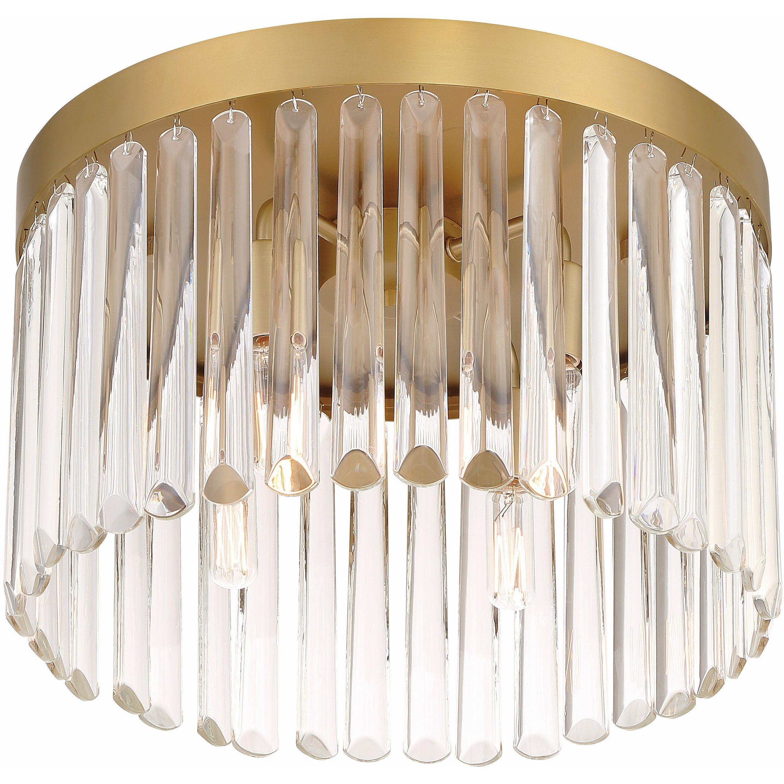 Emory 4 Light 15 inch Modern Gold Flush Ceiling Light