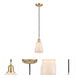 Ballston Ellery LED 5 inch Satin Gold Mini Pendant Ceiling Light in White Glass, Ballston