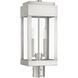 York 2 Light 20 inch Brushed Nickel Outdoor Post Top Lantern