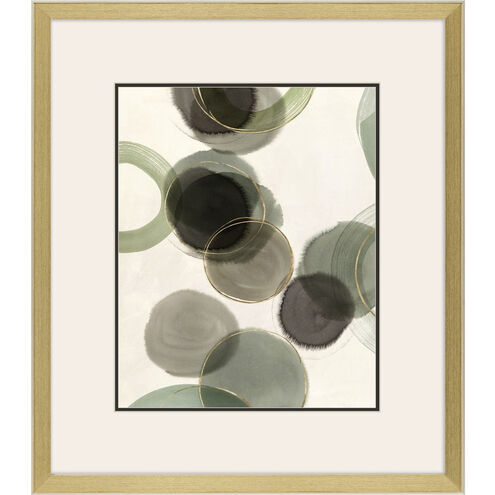 Spectral Green Green and Gray and Metallic and Beige Framed Art