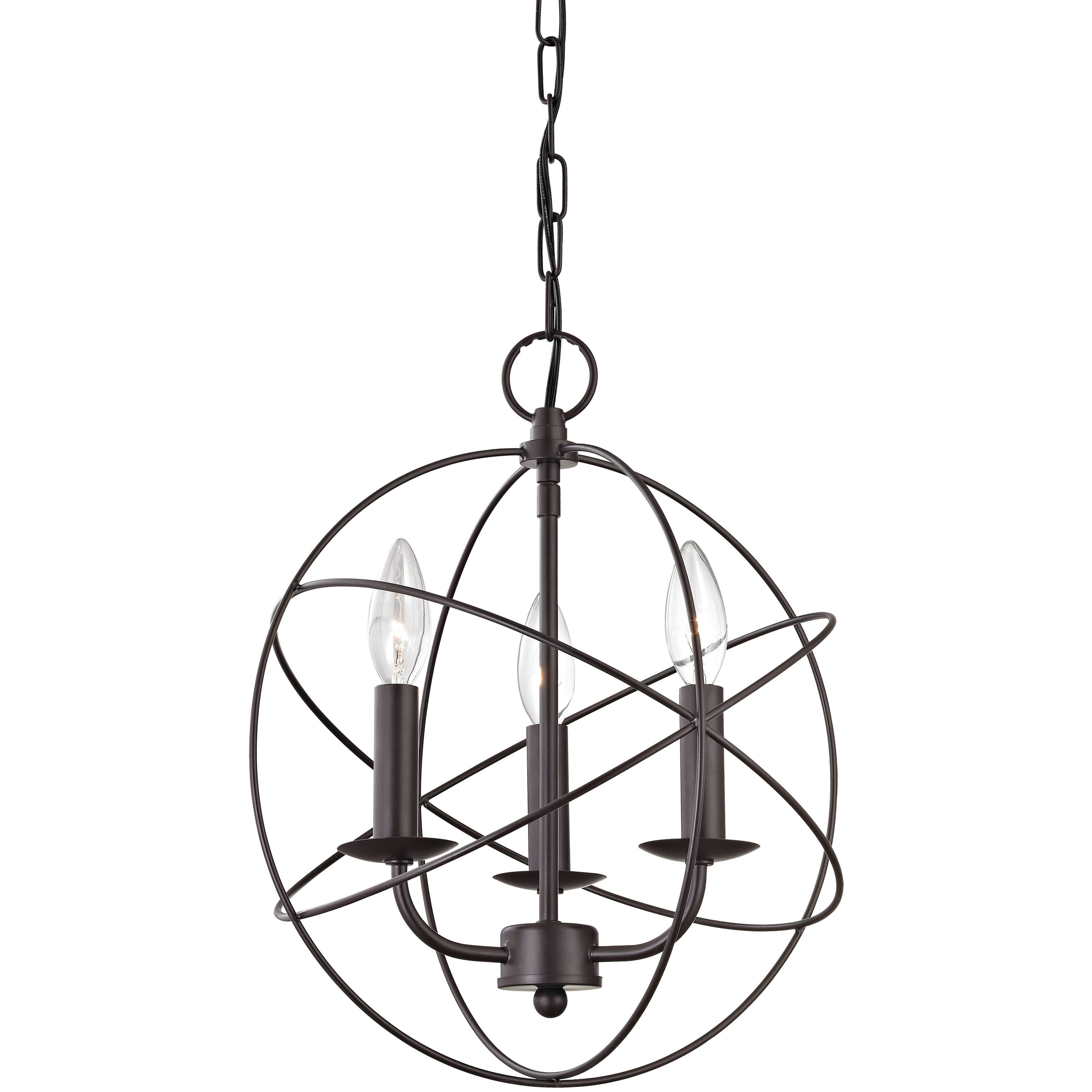 Williamsport 3 Light 13 inch Oil Rubbed Bronze Chandelier Ceiling Light
