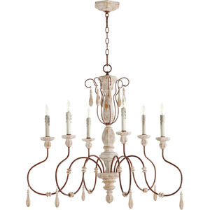 La Maison 6 Light 36 inch Manchester Grey with Rust Accents Chandelier Ceiling Light