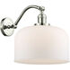 Franklin Restoration X-Large Bell LED 12 inch Polished Nickel Sconce Wall Light in Matte White Glass, Franklin Restoration