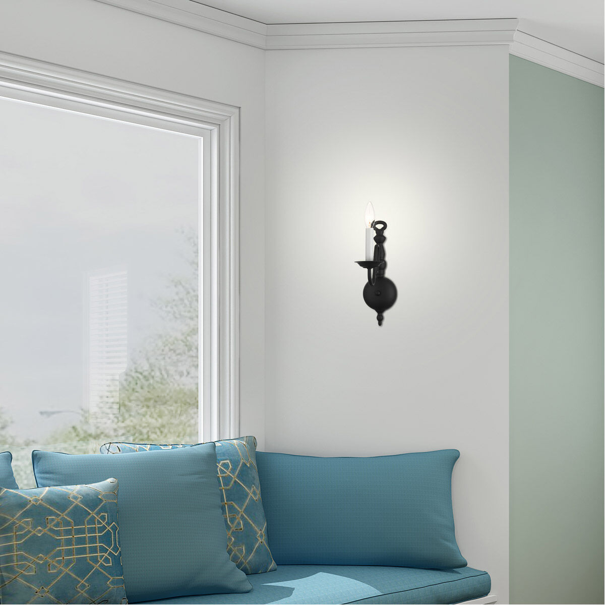 Williamsburg 1 Light 4 inch Black Sconce Wall Light