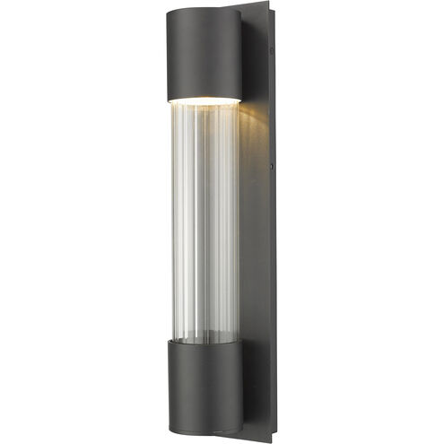 Striate Outdoor Wall Light in Black