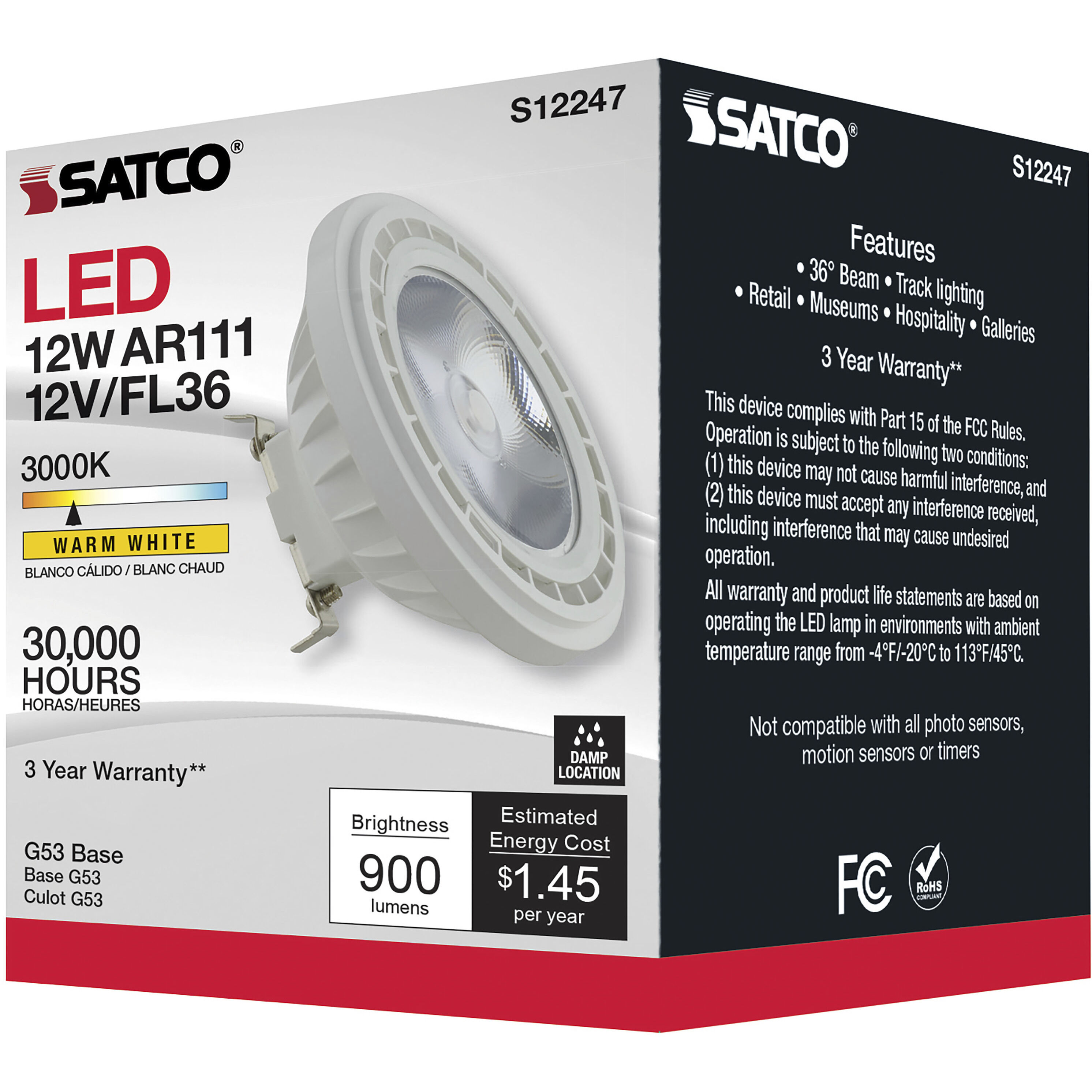 Lumos LED LED G53 12.00 watt 3000K Light Bulb