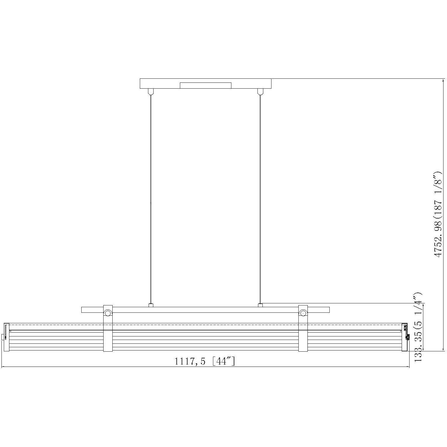 Benoit LED 44 inch Modern Gold Billiard Light Ceiling Light