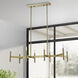 Copenhagen 8 Light 40 inch Antique Brass Linear Chandelier Ceiling Light
