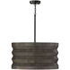 Dunn 4 Light 22 inch Espresso Stain and Black Pendant Ceiling Light