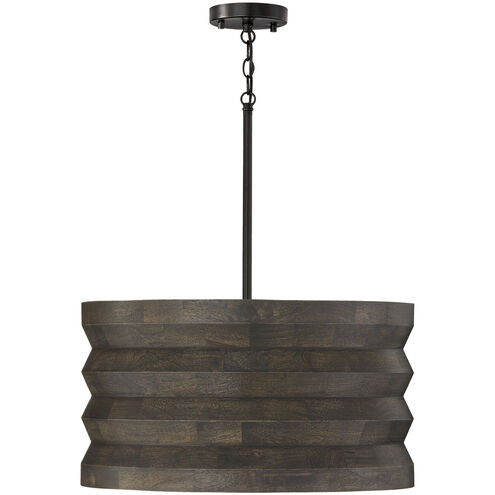 Dunn 4 Light 22 inch Espresso Stain and Black Pendant Ceiling Light